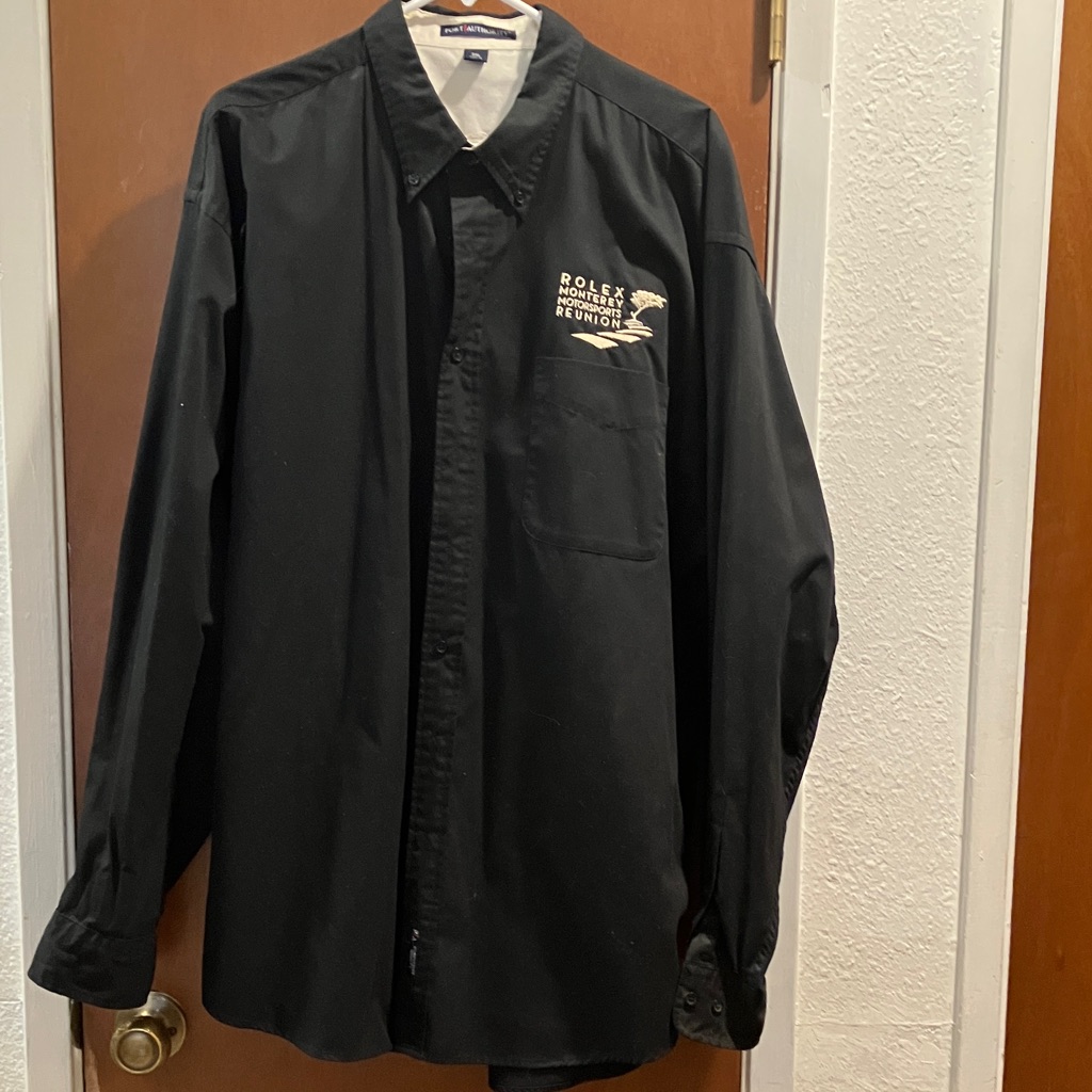 Port Authority Black Dress Shirt WLogo  Rolex Monterey Motorsport Reunion